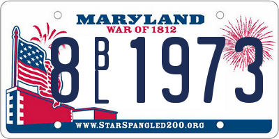 MD license plate 8BL1973