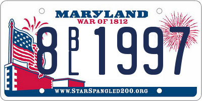 MD license plate 8BL1997