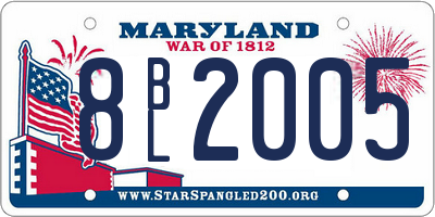 MD license plate 8BL2005
