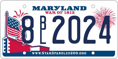 MD license plate 8BL2024