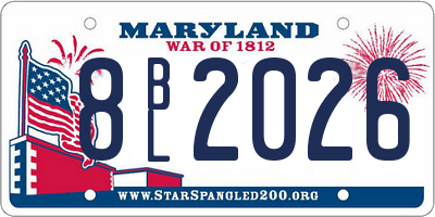 MD license plate 8BL2026