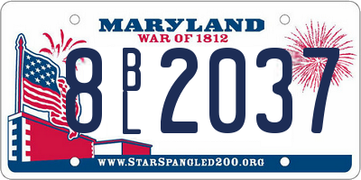 MD license plate 8BL2037