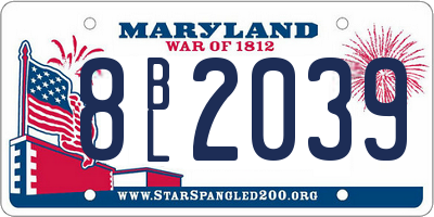 MD license plate 8BL2039