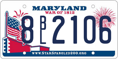 MD license plate 8BL2106