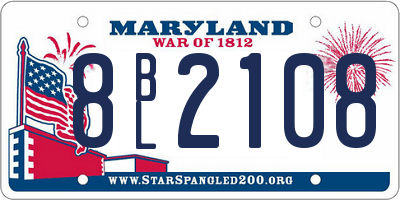 MD license plate 8BL2108