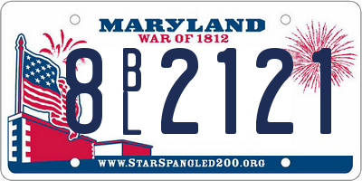 MD license plate 8BL2121