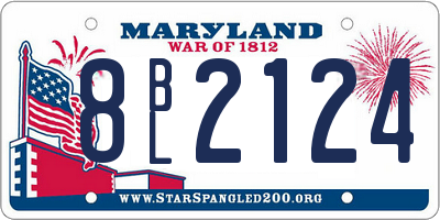 MD license plate 8BL2124
