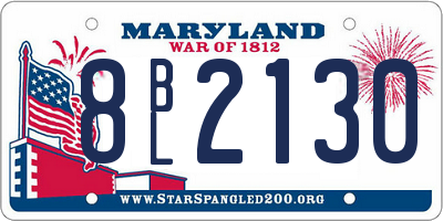 MD license plate 8BL2130