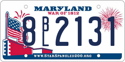 MD license plate 8BL2131