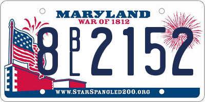 MD license plate 8BL2152