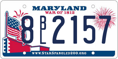 MD license plate 8BL2157