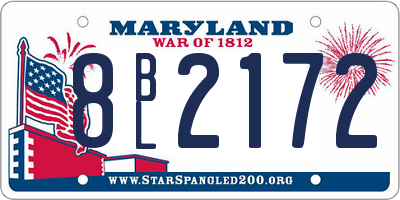 MD license plate 8BL2172