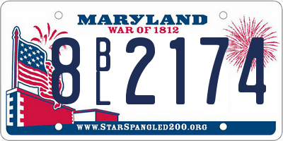 MD license plate 8BL2174