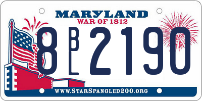 MD license plate 8BL2190