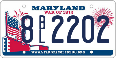 MD license plate 8BL2202