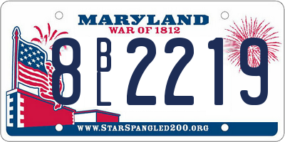 MD license plate 8BL2219
