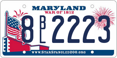 MD license plate 8BL2223