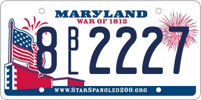 MD license plate 8BL2227