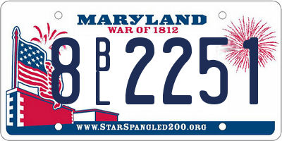 MD license plate 8BL2251