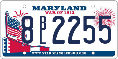 MD license plate 8BL2255