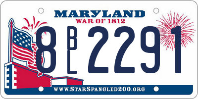 MD license plate 8BL2291
