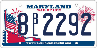 MD license plate 8BL2292
