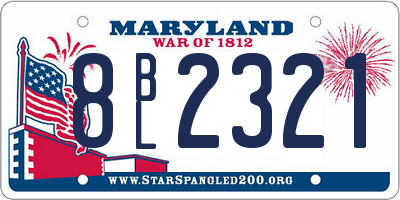 MD license plate 8BL2321