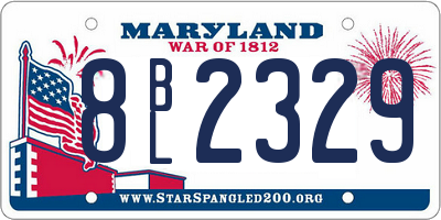 MD license plate 8BL2329