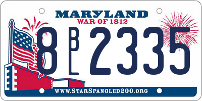 MD license plate 8BL2335