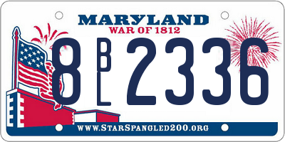 MD license plate 8BL2336