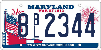 MD license plate 8BL2344