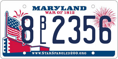 MD license plate 8BL2356