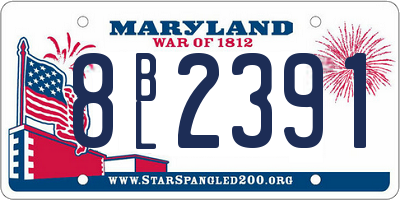 MD license plate 8BL2391
