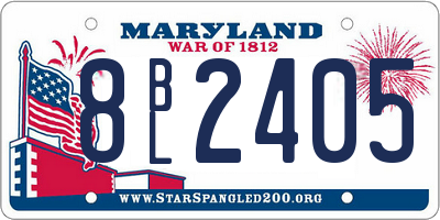 MD license plate 8BL2405