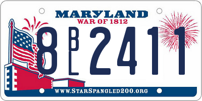 MD license plate 8BL2411