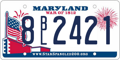 MD license plate 8BL2421