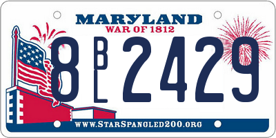 MD license plate 8BL2429