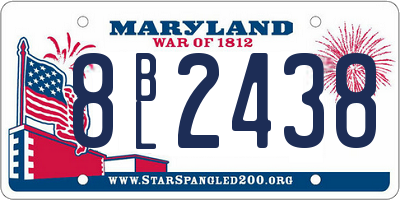 MD license plate 8BL2438