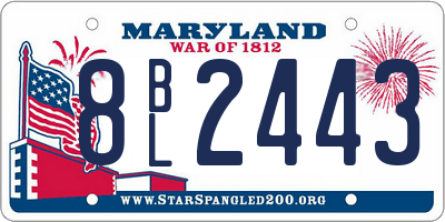 MD license plate 8BL2443