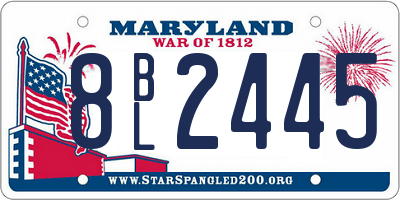 MD license plate 8BL2445