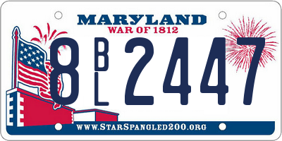 MD license plate 8BL2447