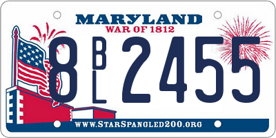 MD license plate 8BL2455