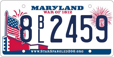 MD license plate 8BL2459