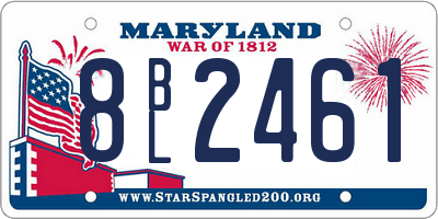 MD license plate 8BL2461