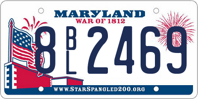 MD license plate 8BL2469