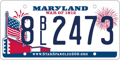 MD license plate 8BL2473