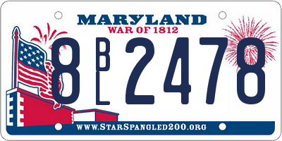 MD license plate 8BL2478