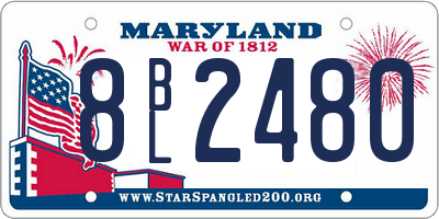 MD license plate 8BL2480