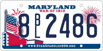 MD license plate 8BL2486