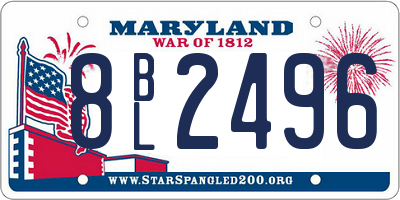 MD license plate 8BL2496